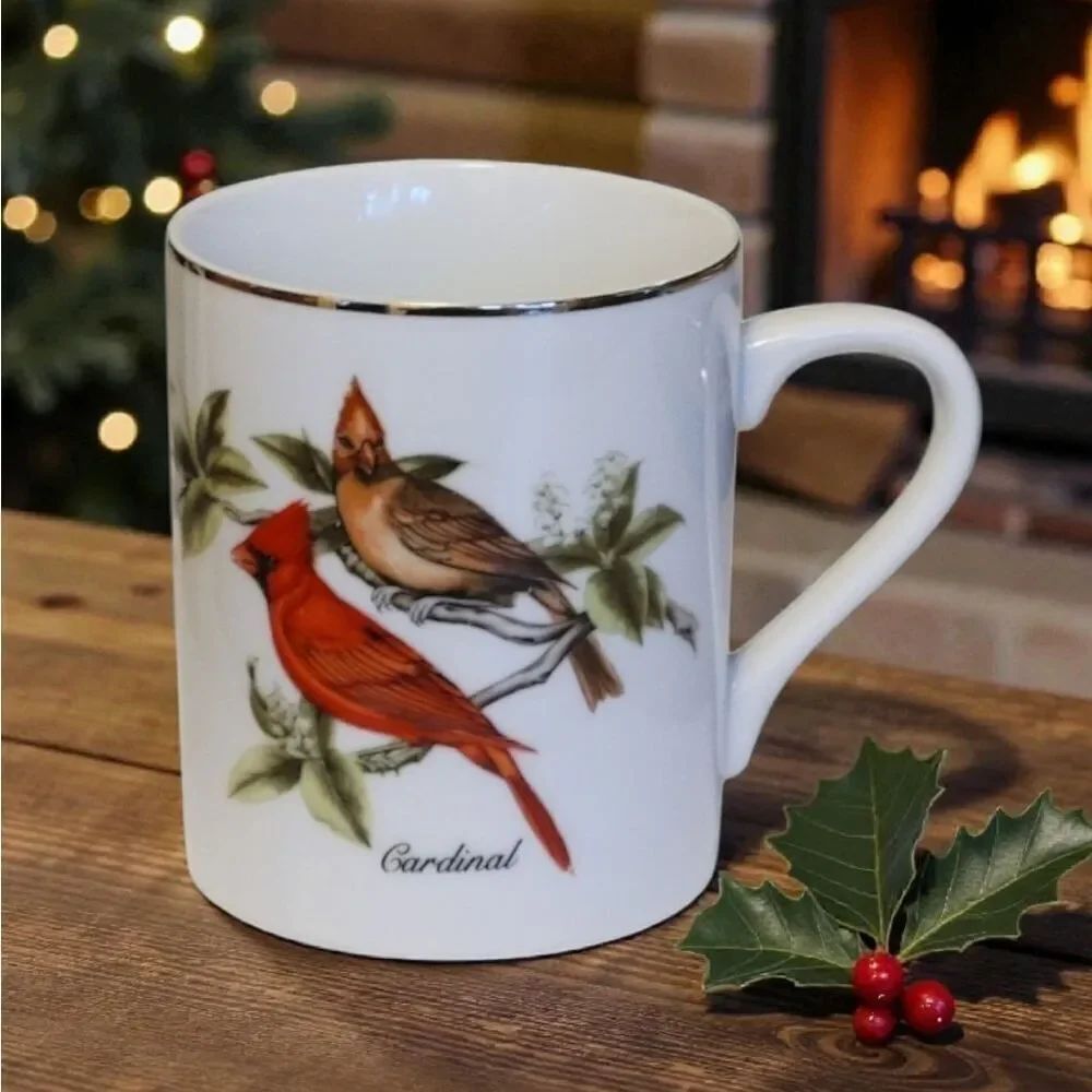 Vintage John James Audubon Porcelains Cardinal Coffee Mug "1985"